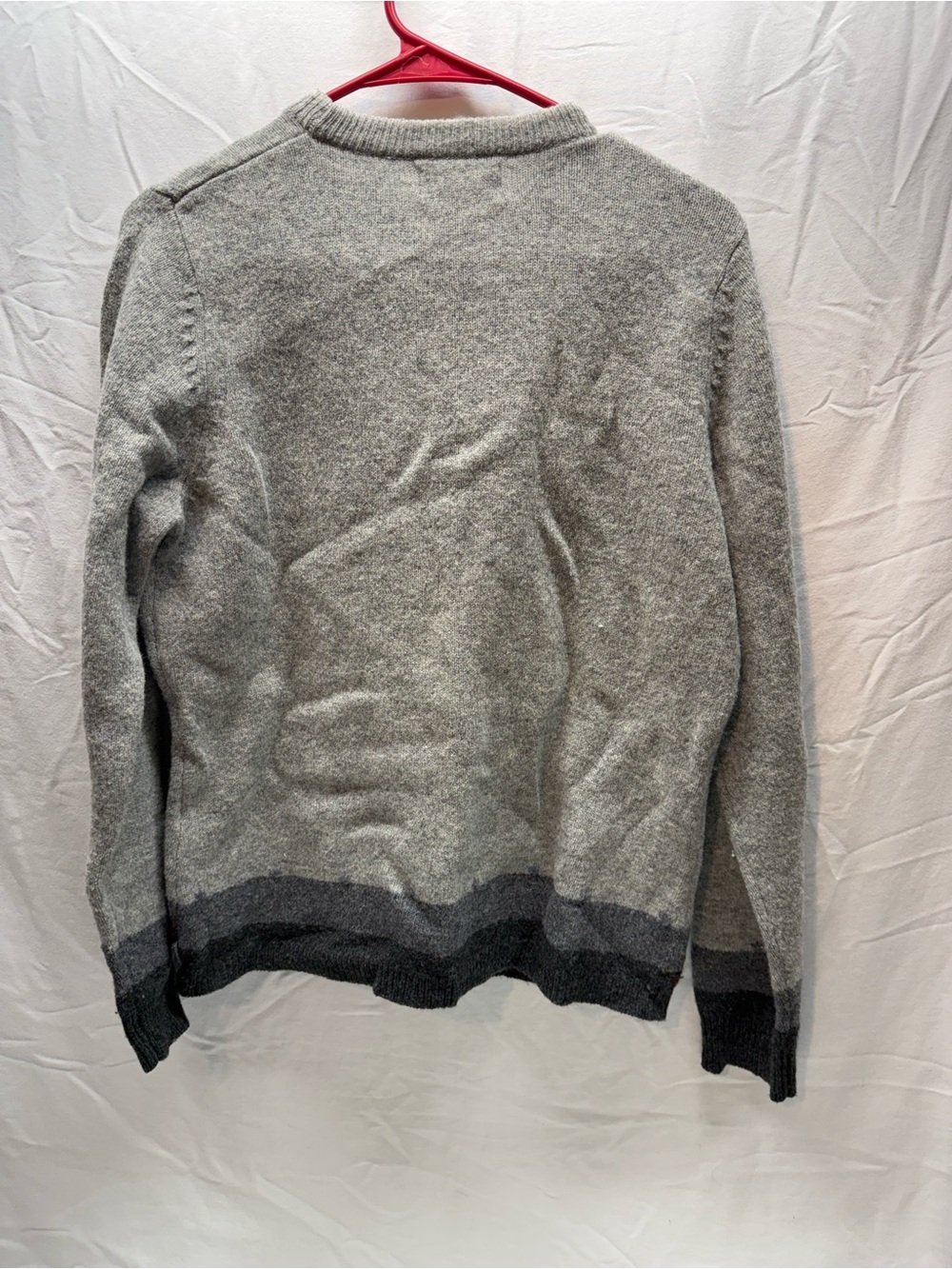 Woolrich 100% Lambswool Sheep Sweater Women M Gray Fair Isle Cottagecore - Picture 10 of 10